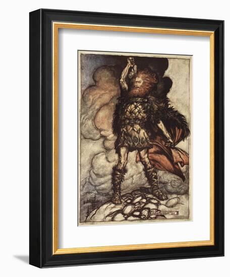 To my hammer's swing sweep Vapours and fogs, illustration, 'The Rhinegold and the Valkyrie', 1910-Arthur Rackham-Framed Giclee Print