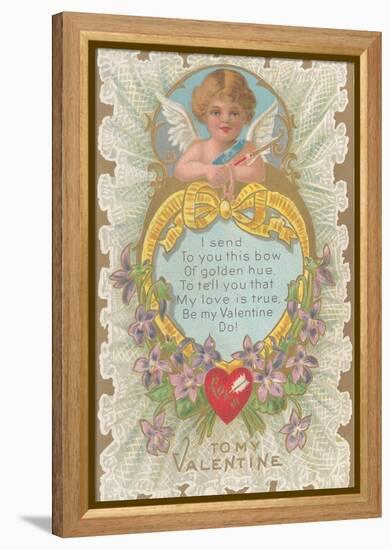 To My Valentine, Cupid and Poem-null-Framed Stretched Canvas