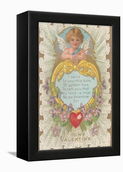 To My Valentine, Cupid and Poem-null-Framed Stretched Canvas