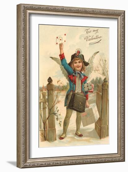 To My Valentine, Cupid as Messenger-null-Framed Art Print