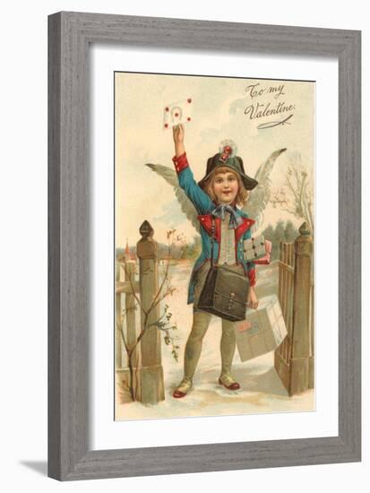 To My Valentine, Cupid as Messenger-null-Framed Art Print