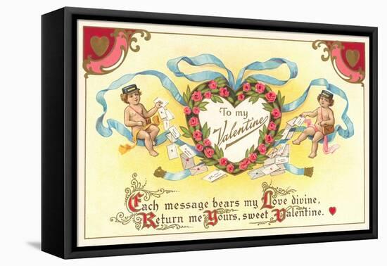 To My Valentine, Cupid Mailmen-null-Framed Stretched Canvas