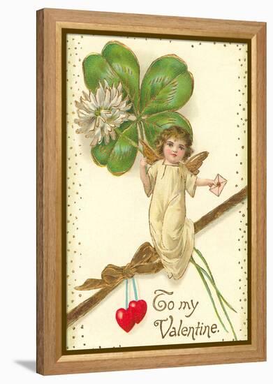 To My Valentine, Cupid with Clover-null-Framed Stretched Canvas