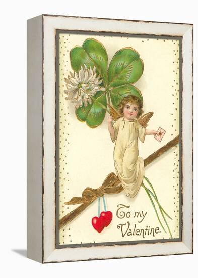 To My Valentine, Cupid with Clover-null-Framed Stretched Canvas