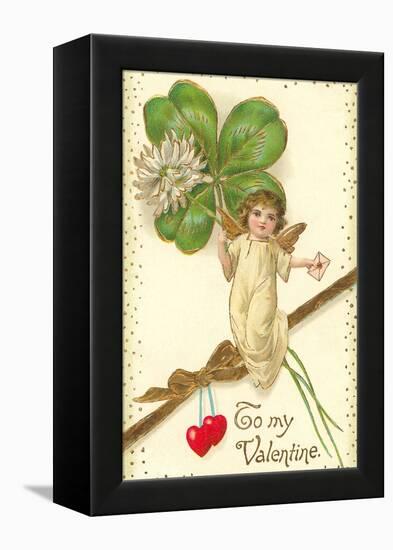 To My Valentine, Cupid with Clover-null-Framed Stretched Canvas