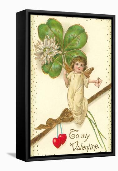 To My Valentine, Cupid with Clover-null-Framed Stretched Canvas