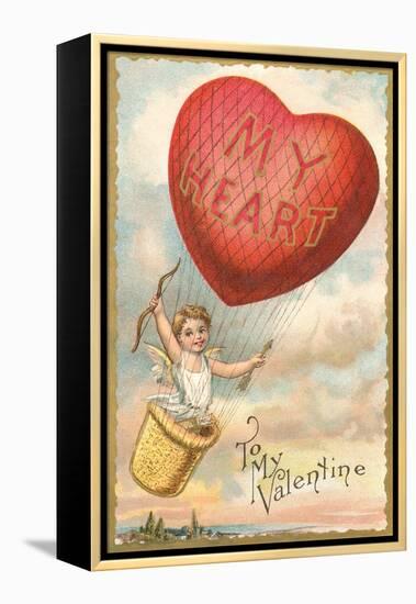 To My Valentine, Heart Balloon and Cupid-null-Framed Stretched Canvas