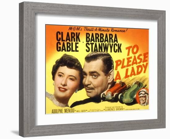 To Please a Lady, Barbara Stanwyck, Clark Gable, 1950-null-Framed Photo