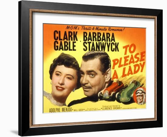 To Please a Lady, Barbara Stanwyck, Clark Gable, 1950-null-Framed Photo