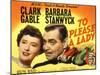 To Please a Lady, Barbara Stanwyck, Clark Gable, 1950-null-Mounted Photo