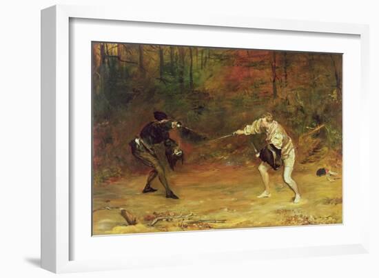 'To the Death: a Sword and Dagger Fight with One Hand Beats Cold Death Aside, and with the Other-John Pettie-Framed Giclee Print