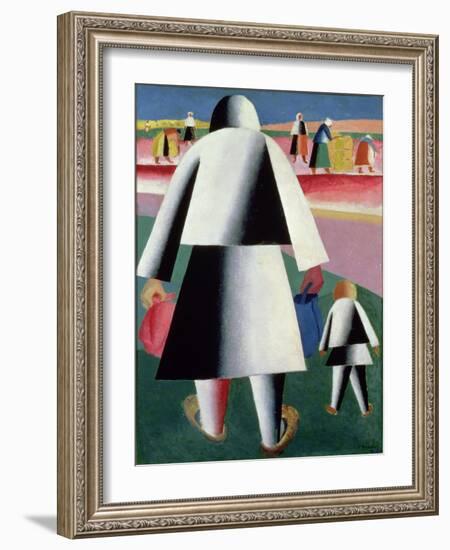 To the Harvest, Martha and Vanka, 1928-Kasimir Malevich-Framed Giclee Print