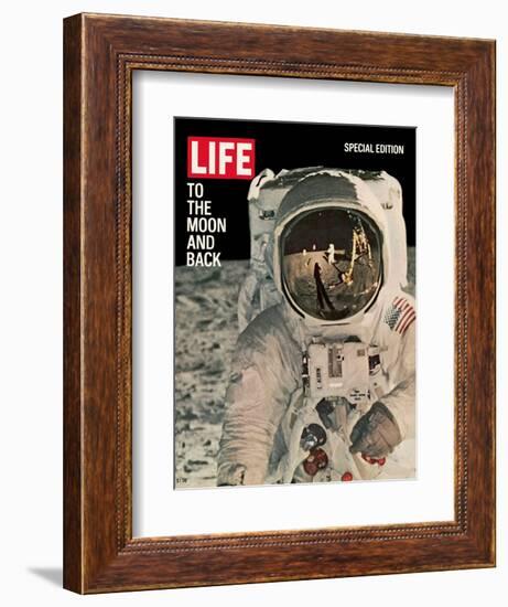 To the Moon and Back, Reflections on Astronauts Facemask, August 11, 1969-null-Framed Photographic Print