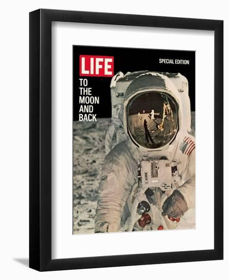 To the Moon and Back, Reflections on Astronauts Facemask, August 11, 1969-null-Framed Photographic Print