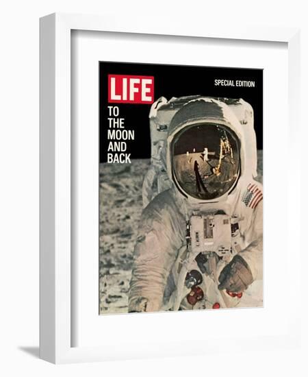 To the Moon and Back, Reflections on Astronauts Facemask, August 11, 1969-null-Framed Photographic Print