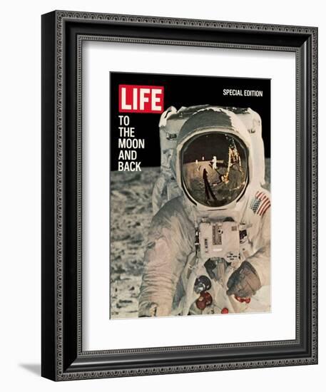 To the Moon and Back, Reflections on Astronauts Facemask, August 11, 1969-null-Framed Photographic Print