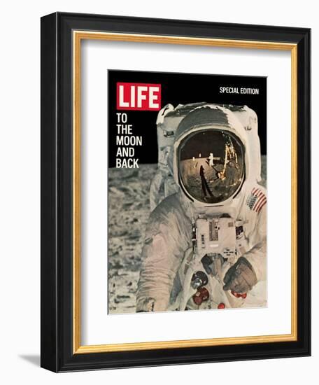 To the Moon and Back, Reflections on Astronauts Facemask, August 11, 1969-null-Framed Photographic Print