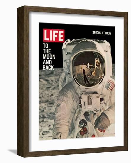 To the Moon and Back, Reflections on Astronauts Facemask, August 11, 1969-null-Framed Photographic Print