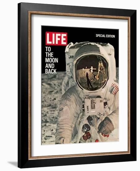 To the Moon and Back, Reflections on Astronauts Facemask, August 11, 1969-null-Framed Photographic Print