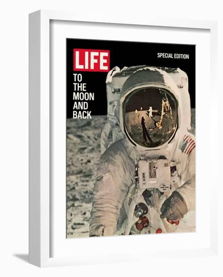 To the Moon and Back, Reflections on Astronauts Facemask, August 11, 1969-null-Framed Photographic Print