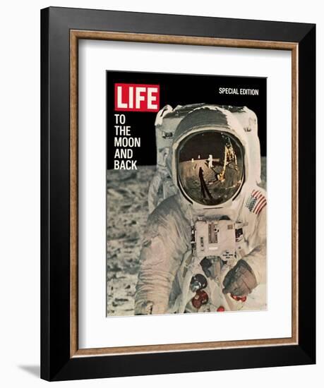 To the Moon and Back, Reflections on Astronauts Facemask, August 11, 1969-null-Framed Photographic Print