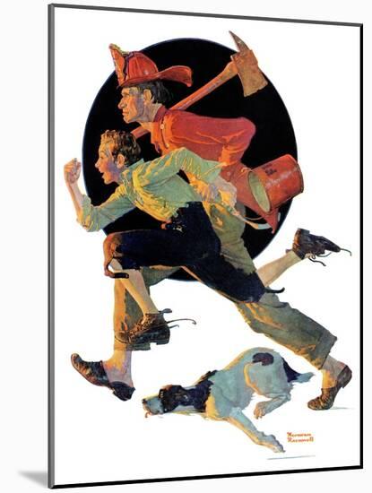 "To the Rescue", March 28,1931-Norman Rockwell-Mounted Premium Giclee Print