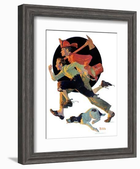 "To the Rescue", March 28,1931-Norman Rockwell-Framed Giclee Print