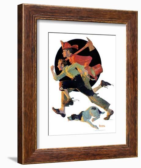 "To the Rescue", March 28,1931-Norman Rockwell-Framed Giclee Print