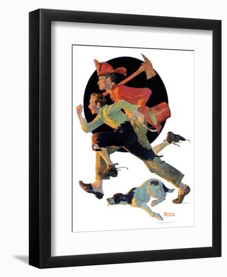 "To the Rescue", March 28,1931-Norman Rockwell-Framed Giclee Print