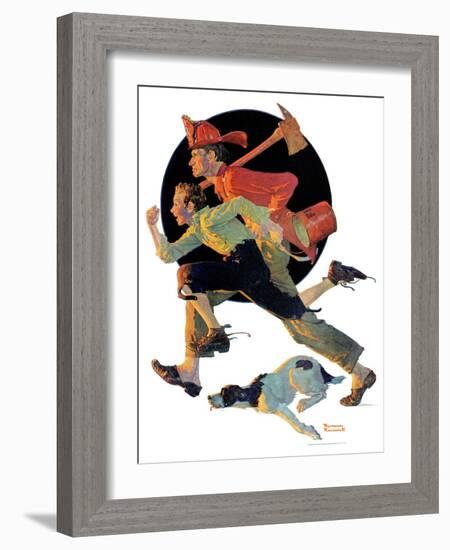 "To the Rescue", March 28,1931-Norman Rockwell-Framed Giclee Print