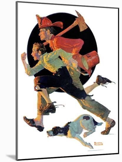 "To the Rescue", March 28,1931-Norman Rockwell-Mounted Giclee Print