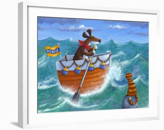 To the Rescue (Variant 1)-Peter Adderley-Framed Art Print