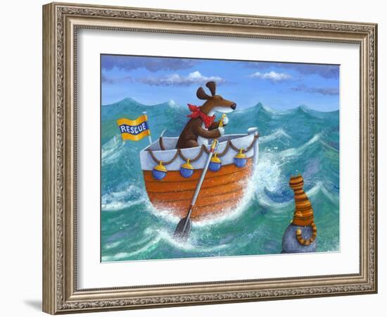 To the Rescue (Variant 1)-Peter Adderley-Framed Art Print