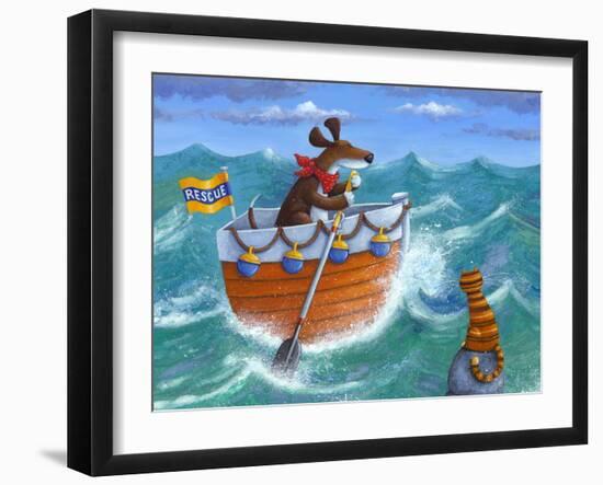 To the Rescue (Variant 1)-Peter Adderley-Framed Art Print