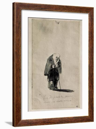 To Think Still About Marriage, What a Nonsense! 1790S-Francisco de Goya-Framed Art Print