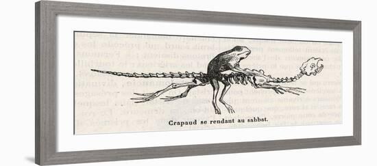 Toad, a Witches" "Familiar", Rides to the Sabbat Mounted on an Animal Skeleton-Collin De Plancy-Framed Art Print