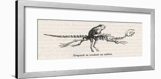 Toad, a Witches" "Familiar", Rides to the Sabbat Mounted on an Animal Skeleton-Collin De Plancy-Framed Art Print