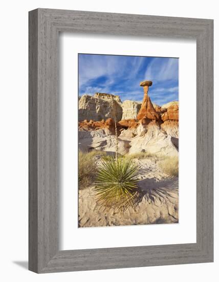 Toadstool Paria Rimrocks with Yucca Plant, Grand Staircase-Escalante Nat'l Monument, Utah, USA-Neale Clark-Framed Photographic Print