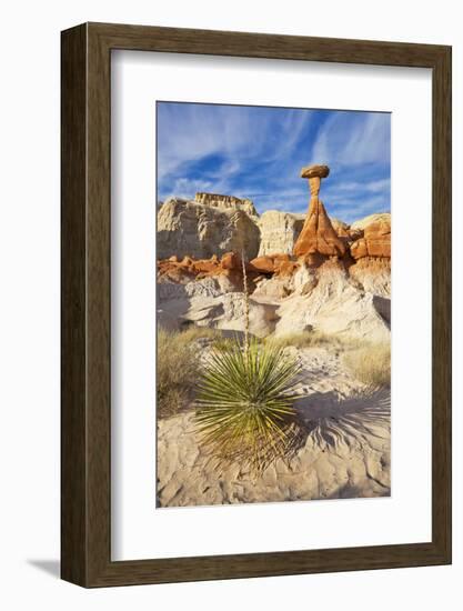 Toadstool Paria Rimrocks with Yucca Plant, Grand Staircase-Escalante Nat'l Monument, Utah, USA-Neale Clark-Framed Photographic Print