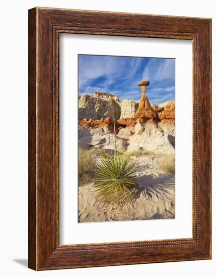 Toadstool Paria Rimrocks with Yucca Plant, Grand Staircase-Escalante Nat'l Monument, Utah, USA-Neale Clark-Framed Photographic Print