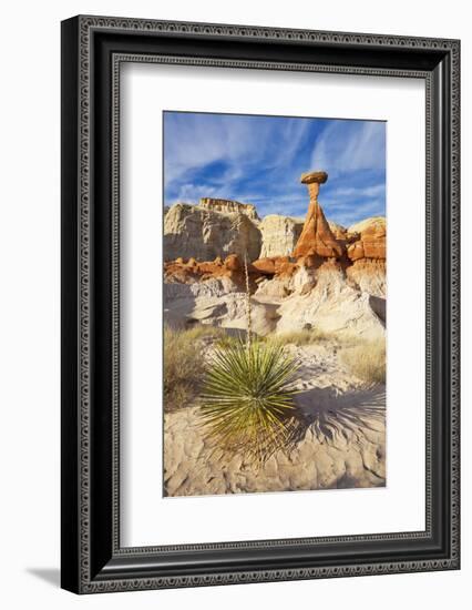 Toadstool Paria Rimrocks with Yucca Plant, Grand Staircase-Escalante Nat'l Monument, Utah, USA-Neale Clark-Framed Photographic Print