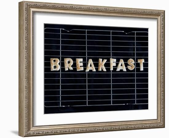 Toast Letters Spelling the Word Breakfast on a Rack-Neil Setchfield-Framed Photographic Print