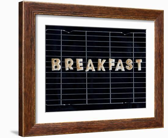 Toast Letters Spelling the Word Breakfast on a Rack-Neil Setchfield-Framed Photographic Print