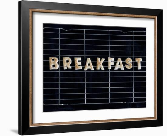 Toast Letters Spelling the Word Breakfast on a Rack-Neil Setchfield-Framed Photographic Print