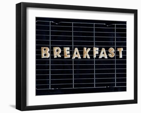 Toast Letters Spelling the Word Breakfast on a Rack-Neil Setchfield-Framed Photographic Print