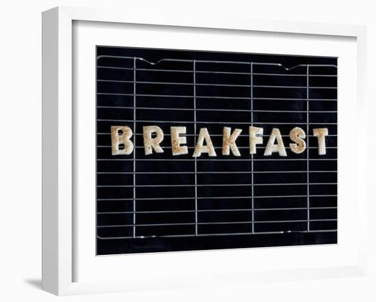 Toast Letters Spelling the Word Breakfast on a Rack-Neil Setchfield-Framed Photographic Print