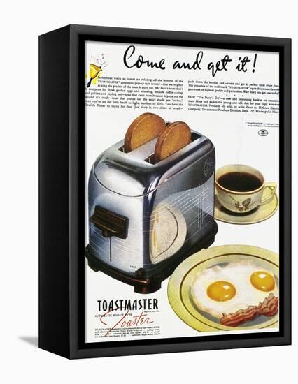 Toaster Ad, 1938-null-Framed Premier Image Canvas
