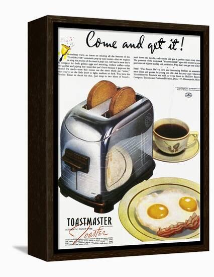 Toaster Ad, 1938-null-Framed Premier Image Canvas