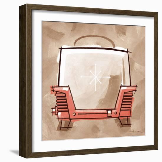 Toaster coral & brown-Larry Hunter-Framed Giclee Print