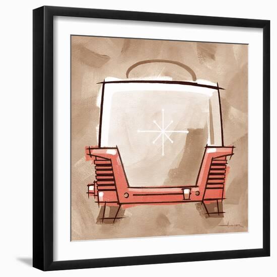 Toaster coral & brown-Larry Hunter-Framed Giclee Print